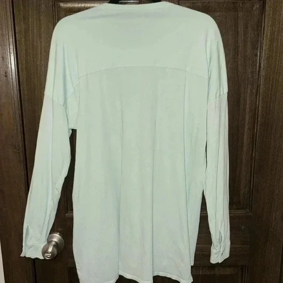 Eileen Fisher Long Sleeve Blouse Light Mint Green Womens Med 100% Cotton EUC - Picture 8 of 11